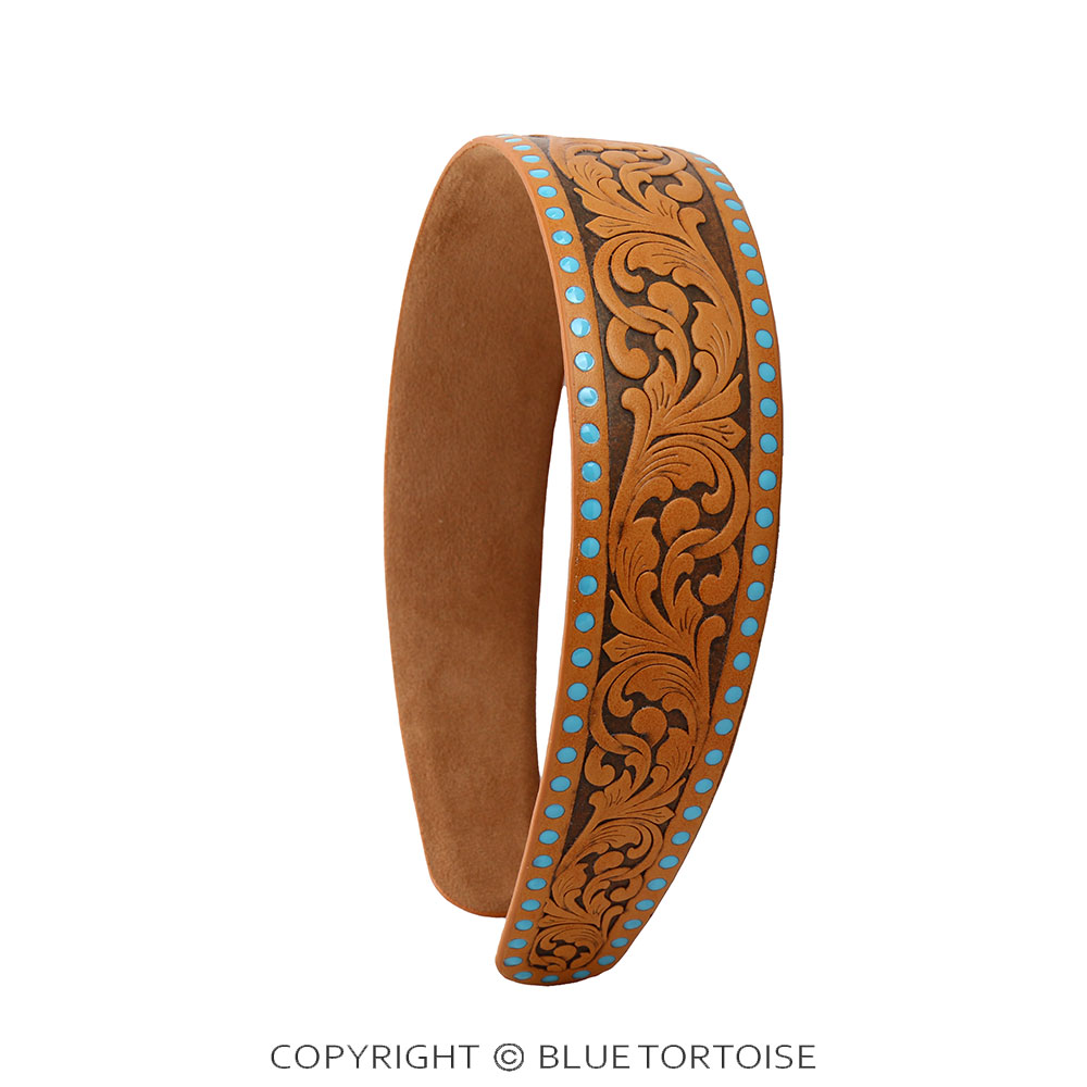 Western Etched PU Leather Headband - Image 2