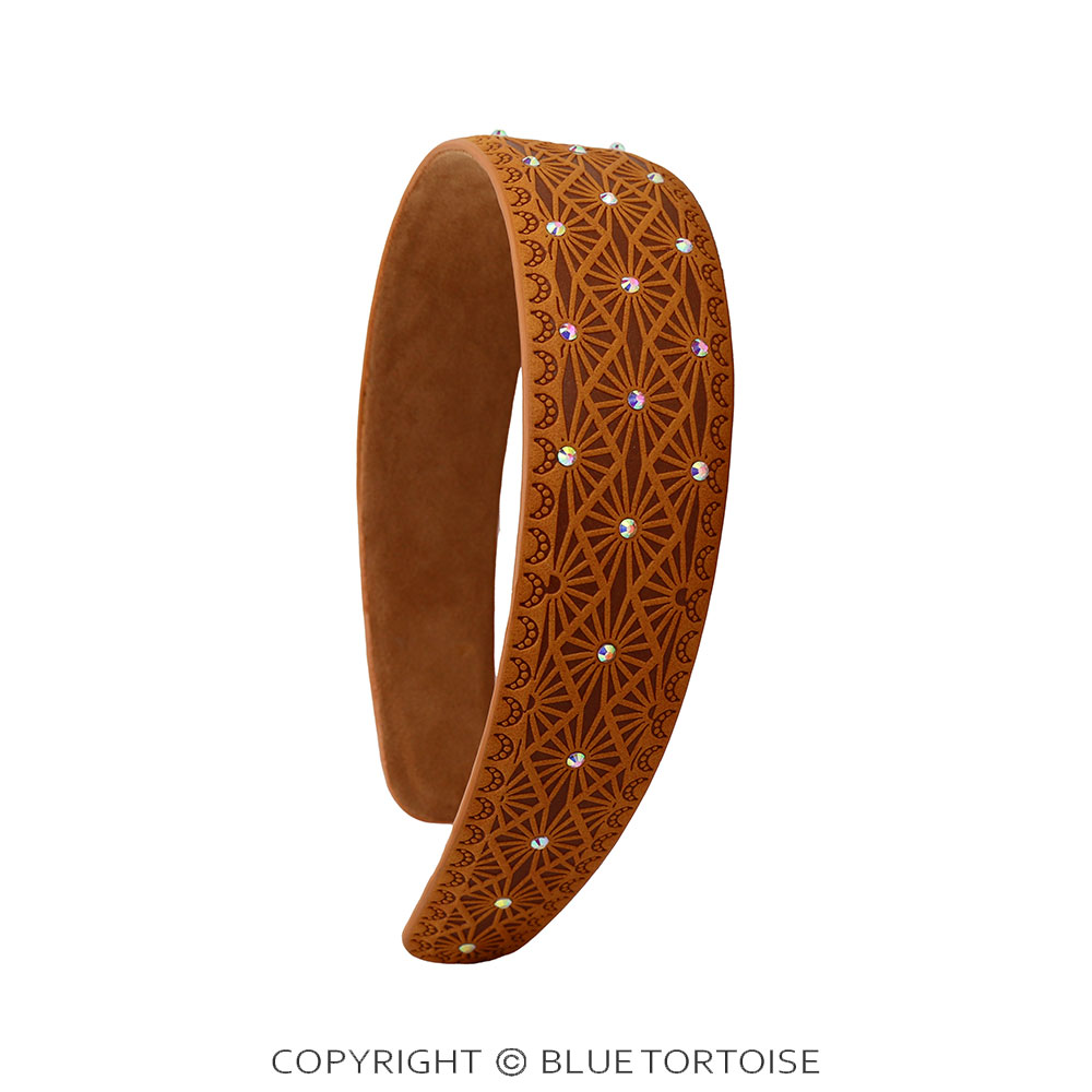 Western Etched PU Leather Headband - Image 2
