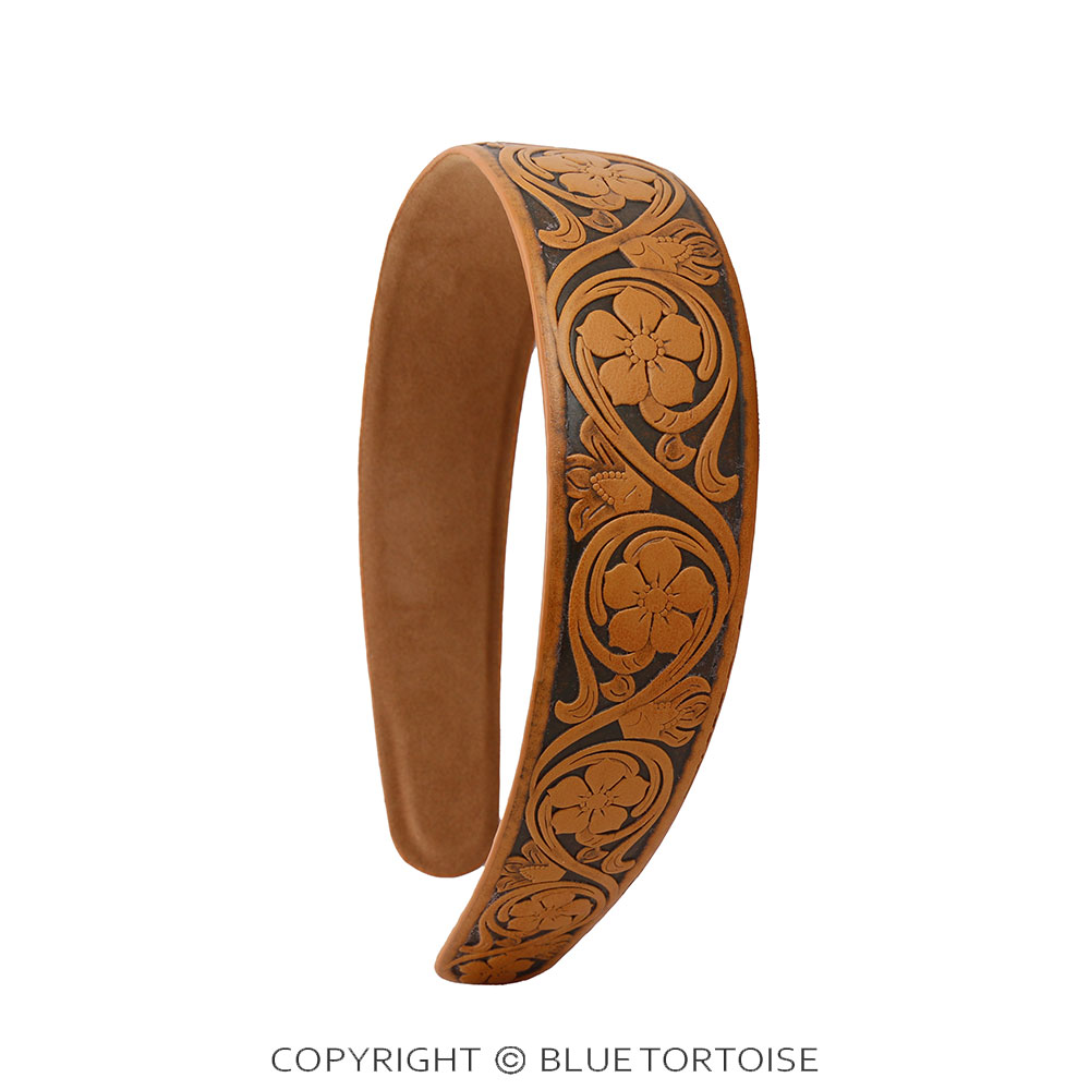 Western Etched PU Leather Headband - Image 2