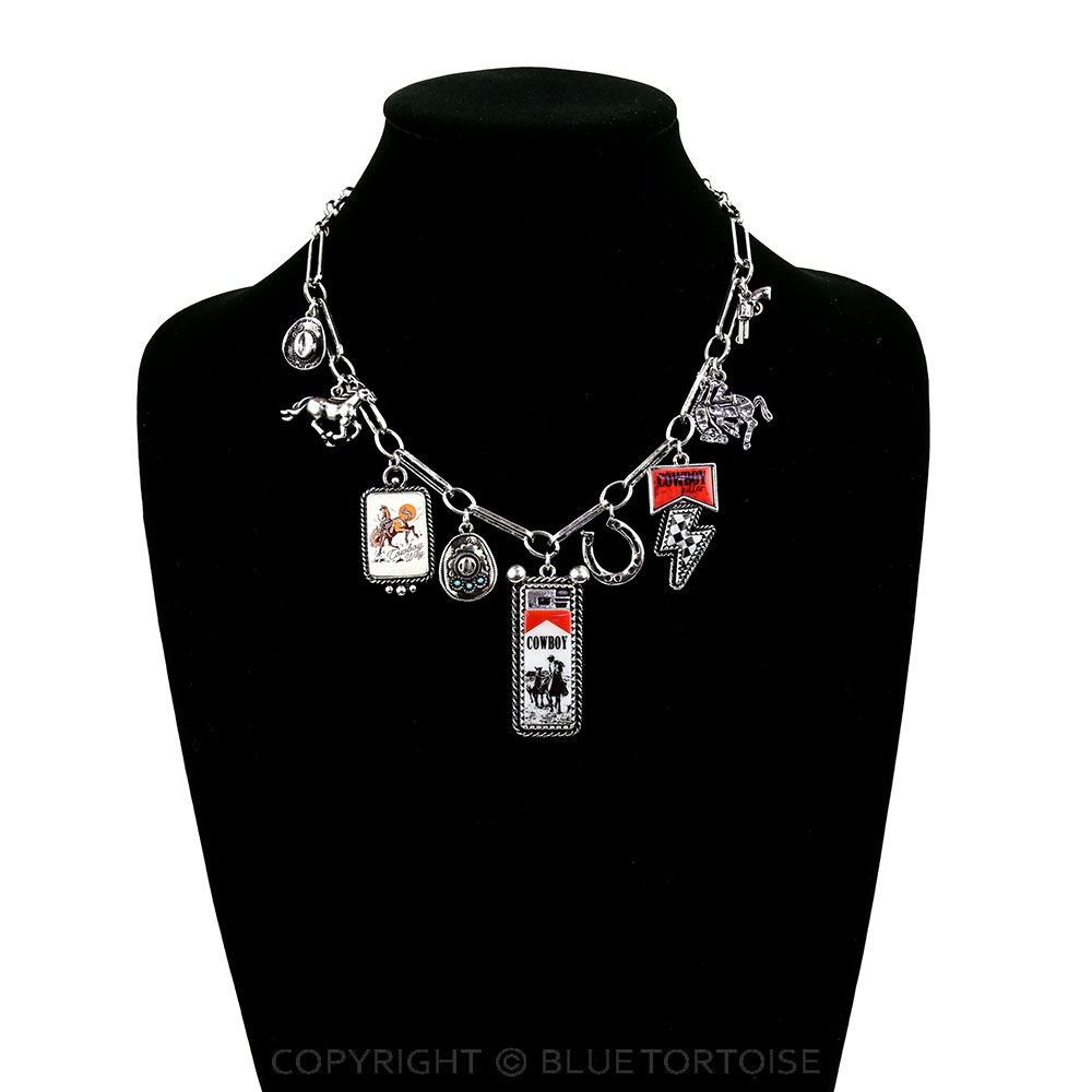 Western Cowboy Killer Theme Charm Necklace - Image 2