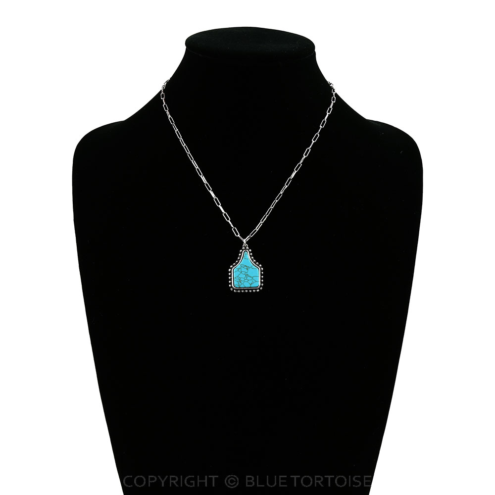 Western Ear Tag Stone Necklace - Image 2