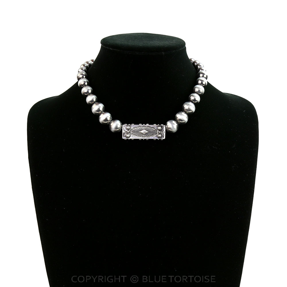 Western Concho Bar Pearl Necklace - Image 2