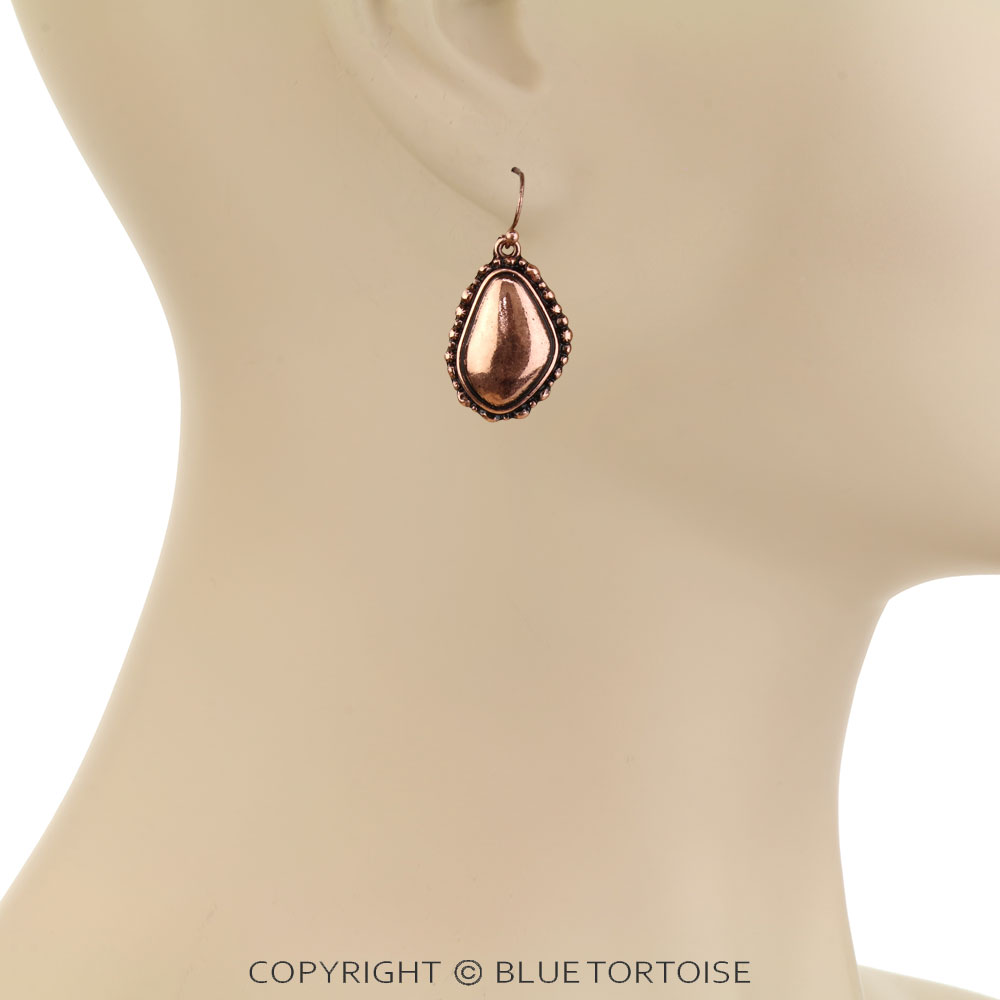 Western Ball TXR Concho Teardrop Dangle Earrings - Image 2