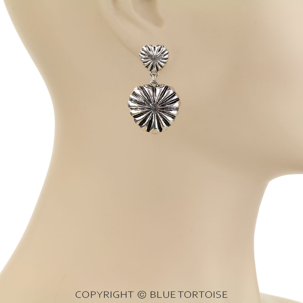 Western Heart Concho Stud Earrings - Image 2