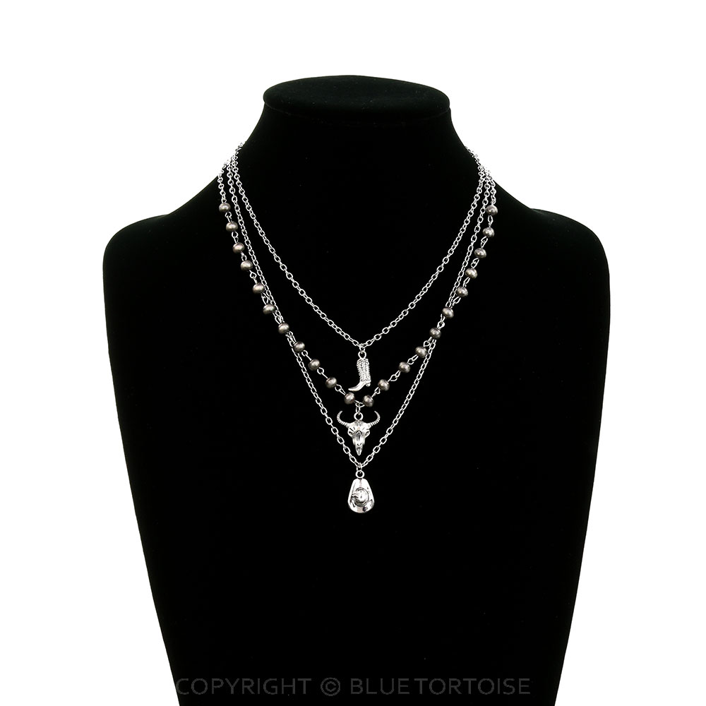3 Layered Western Theme Necklace - Image 2