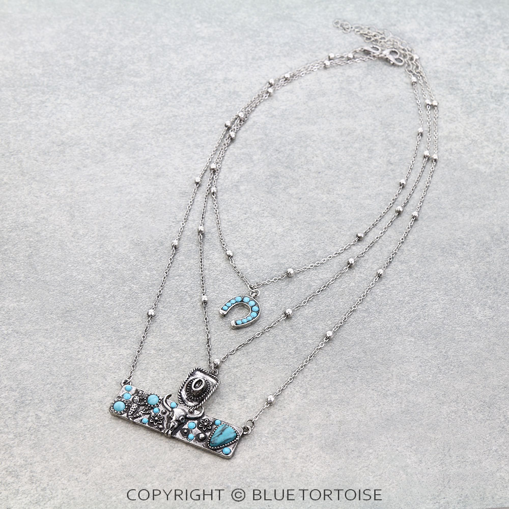 3 Layered Western Theme Necklace