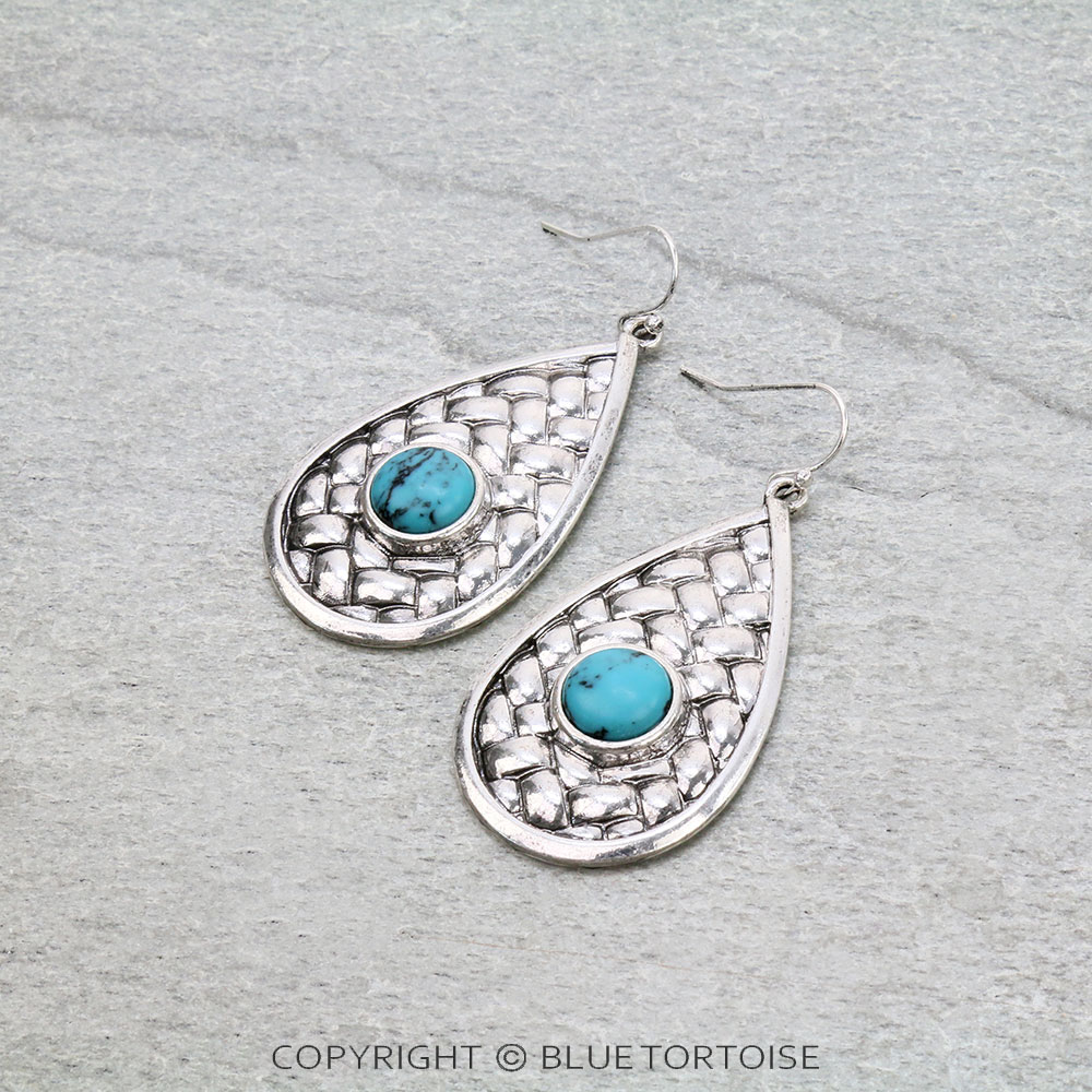 Teardrop Stone Dangle Earrings