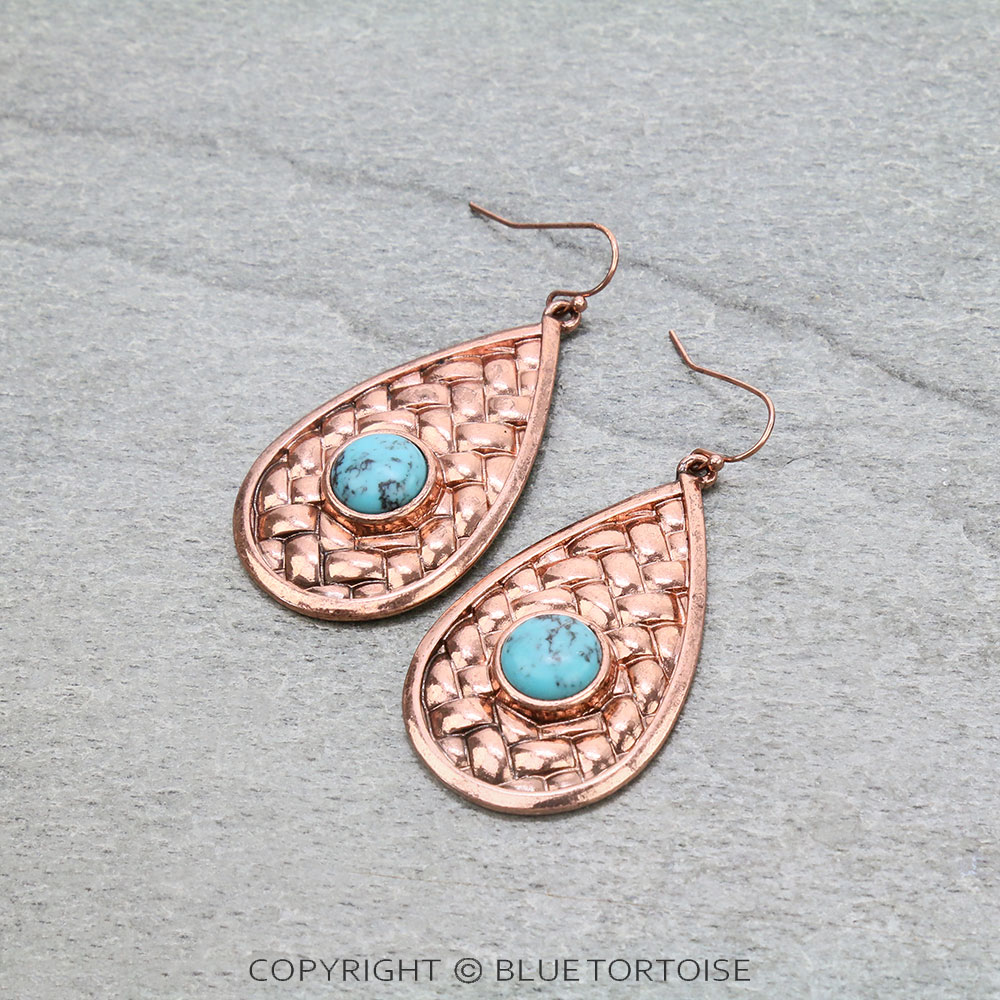 Teardrop Stone Dangle Earrings