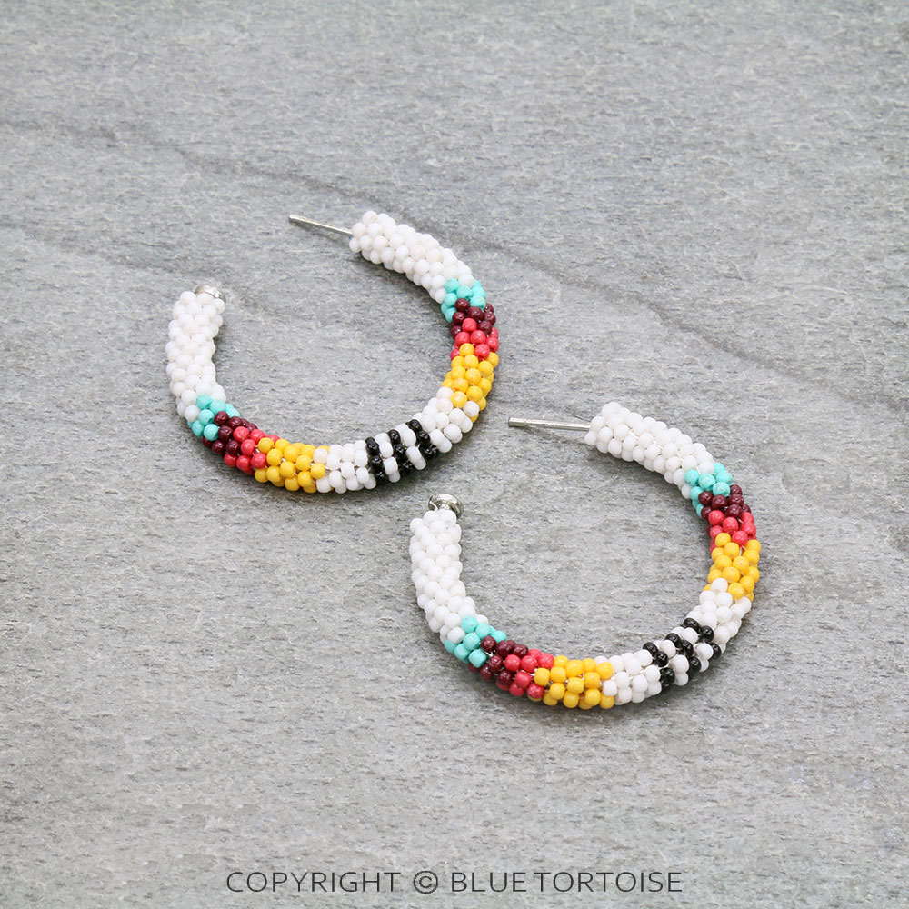Seed Bead Hoop Earrings