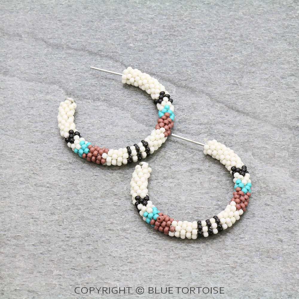 Seed Bead Hoop Earrings