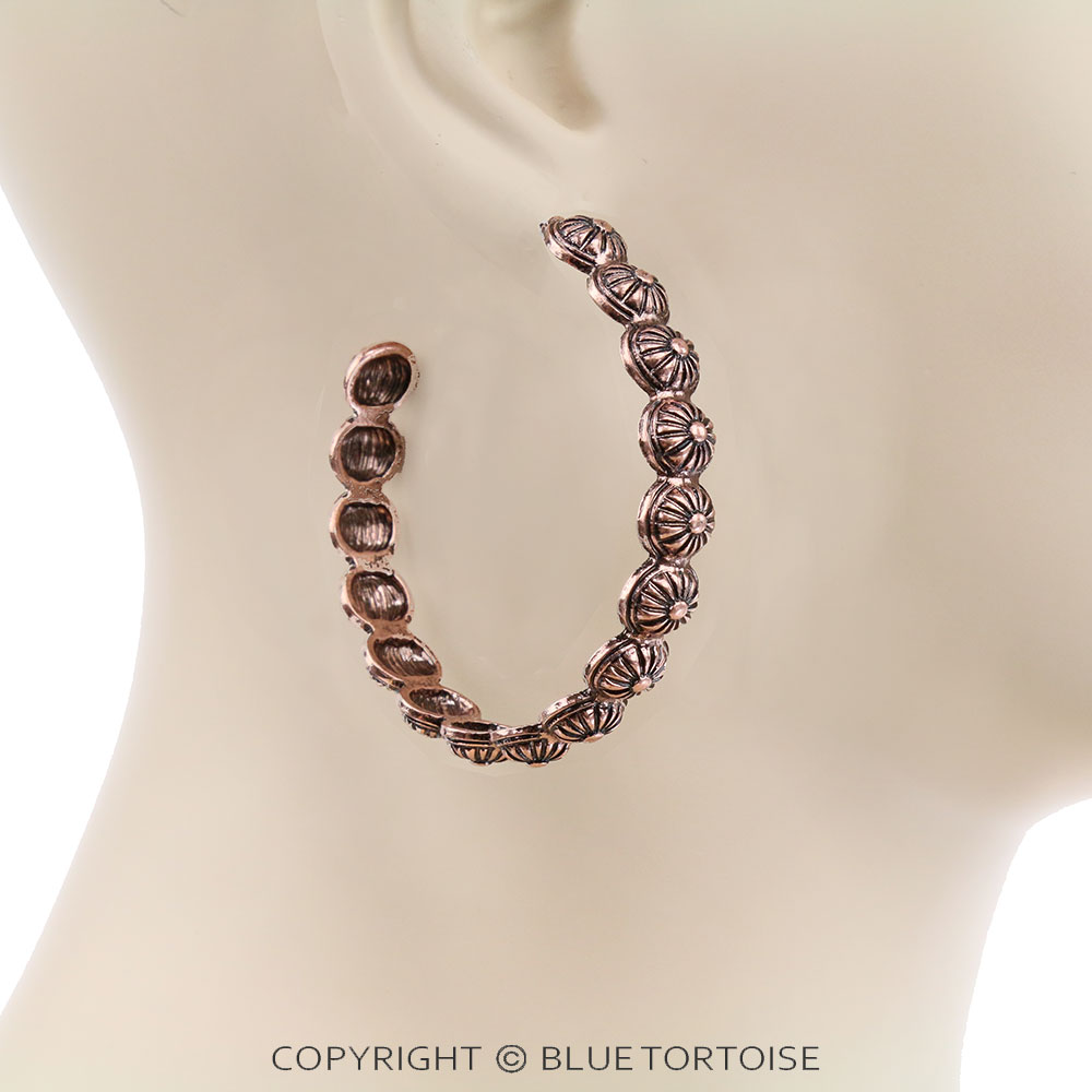 Western Concho Hoop Earrings - Image 2