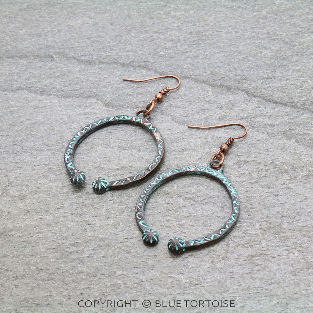 Western Squash Blossom Dangle Earrings