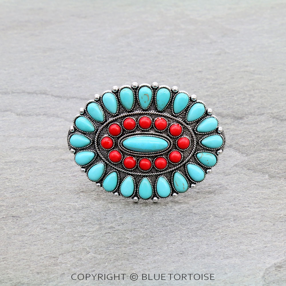 Western Turquoise Hair Barrette - Image 3