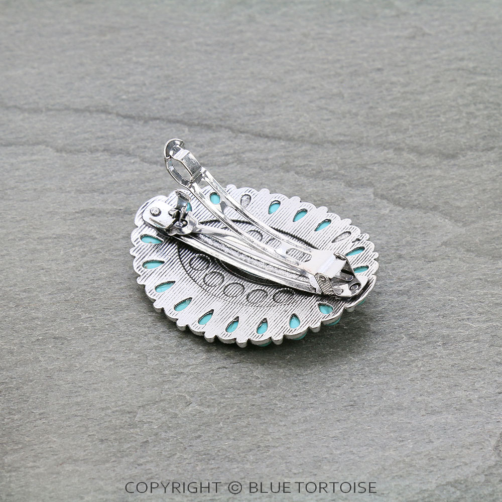 Western Turquoise Hair Barrette - Image 2