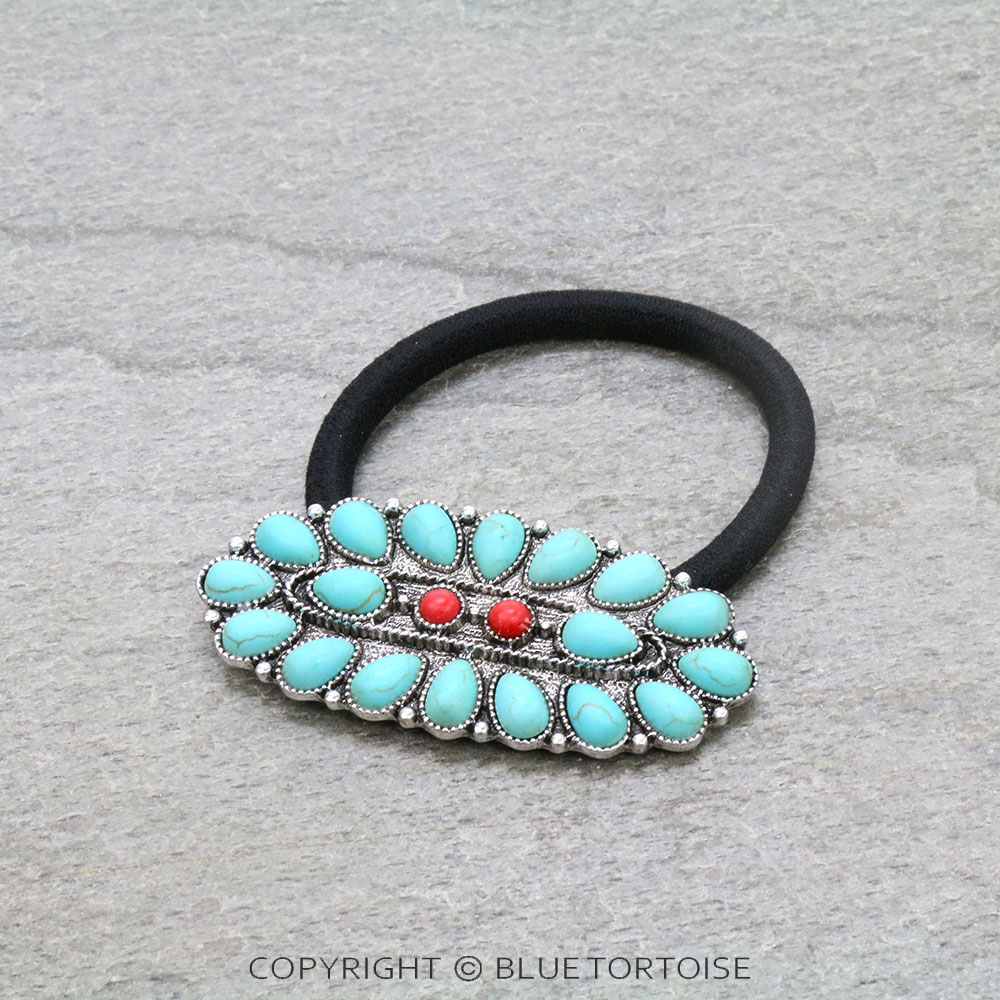 Western Turquoise Hair Tie - Image 3