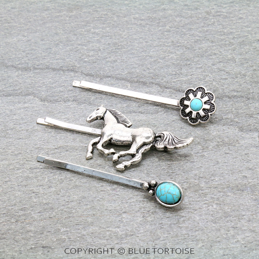 Western Horse Bobby Pins Set