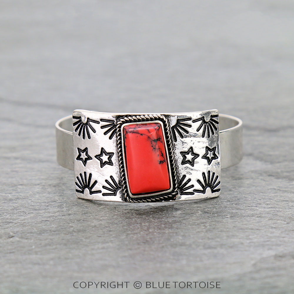 Western Aztec Style with Stone Cuff Bracelet
