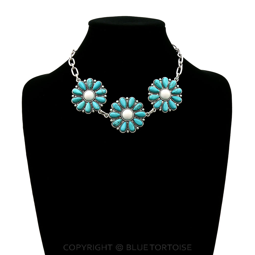 15" Long, Big Chain, Natural Stone Pendant Necklace - Image 2