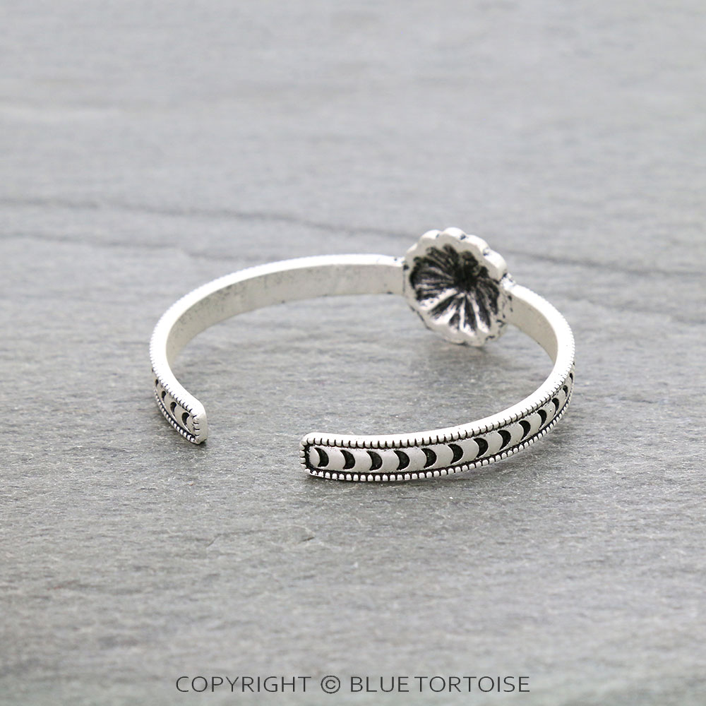 Concho Natural Stone "C" Cuff Bracelet - Image 3