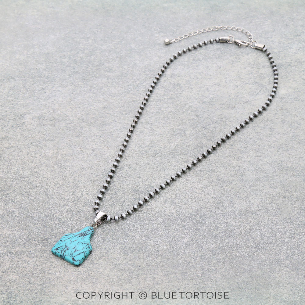 Western Ear Tag Pendant Necklace