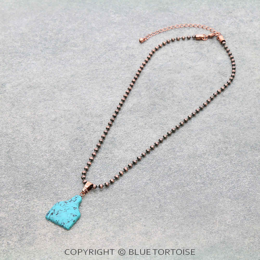 Western Ear Tag Pendant Necklace