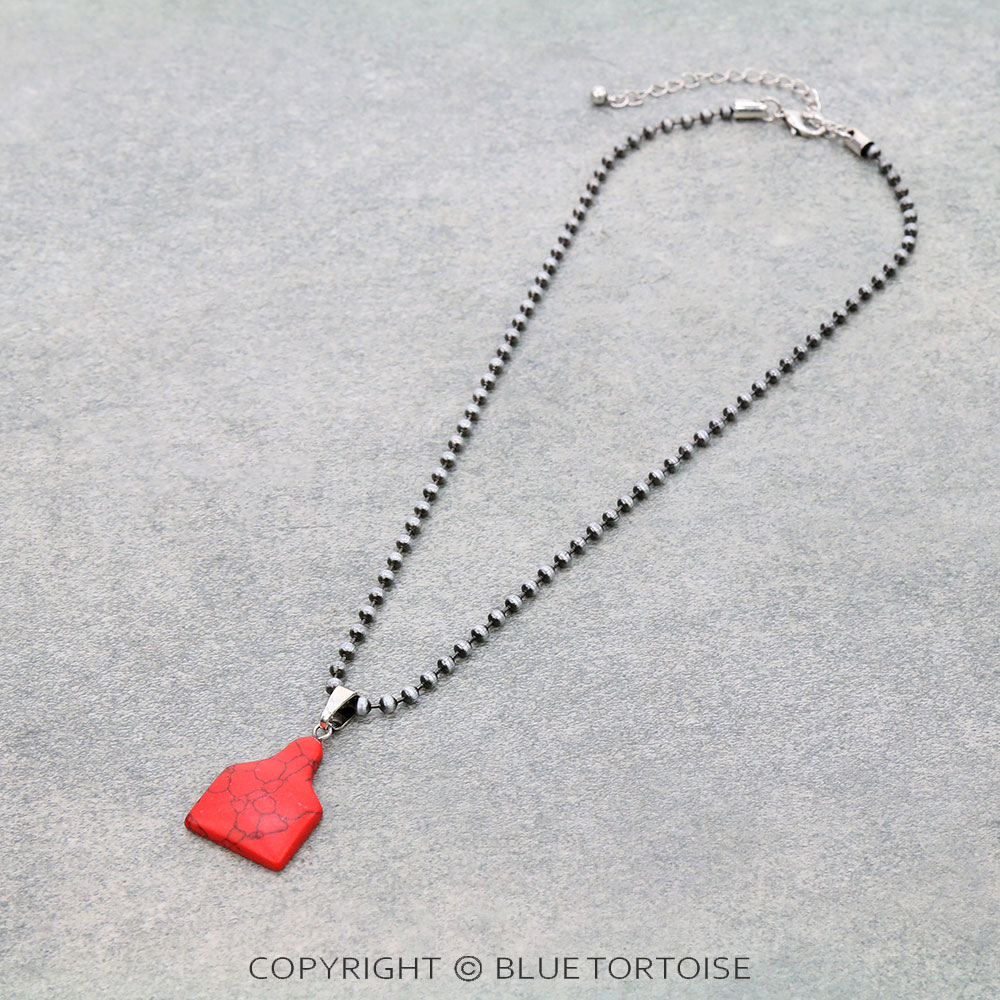 Western Ear Tag Pendant Necklace