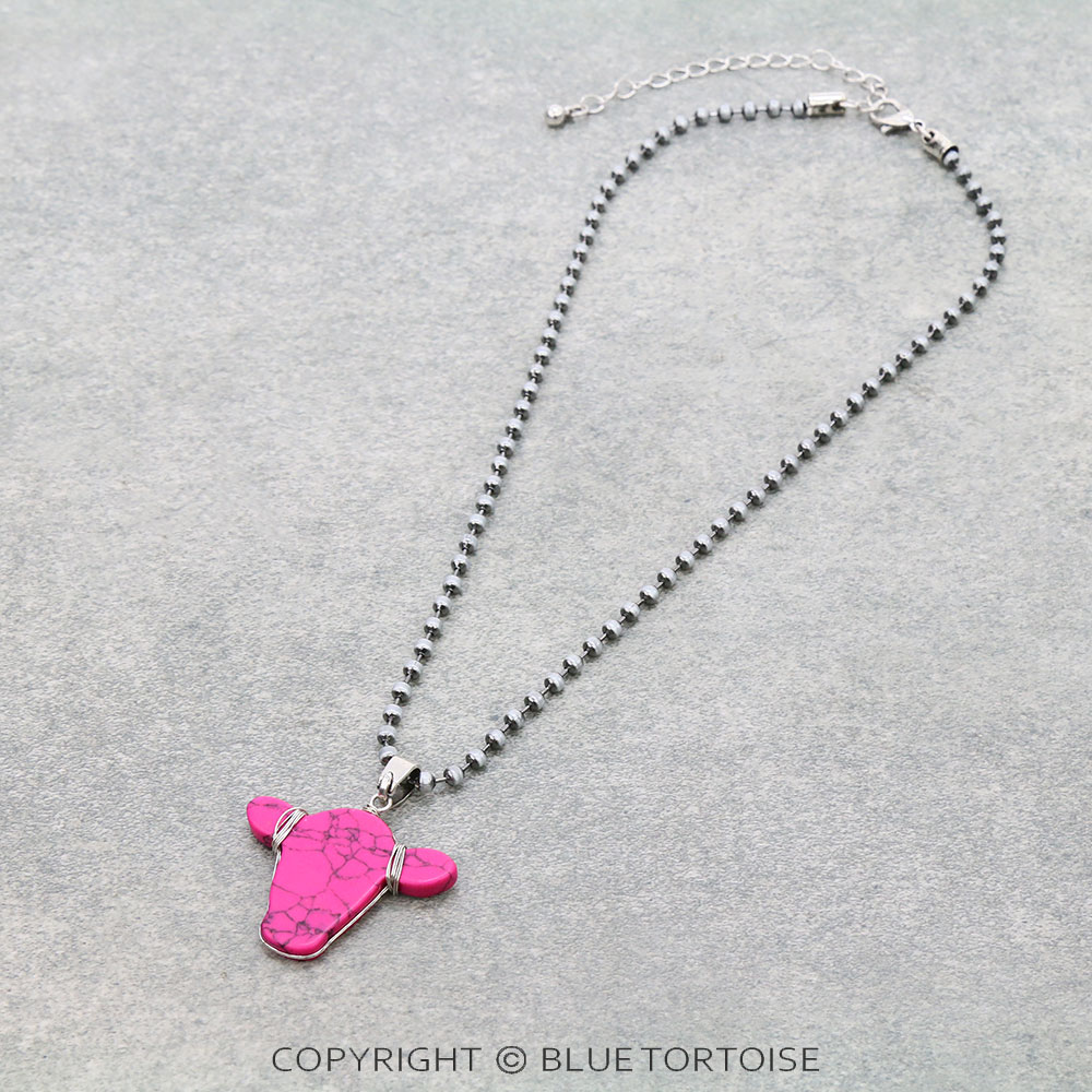 Western Cow Head Pendant Necklace