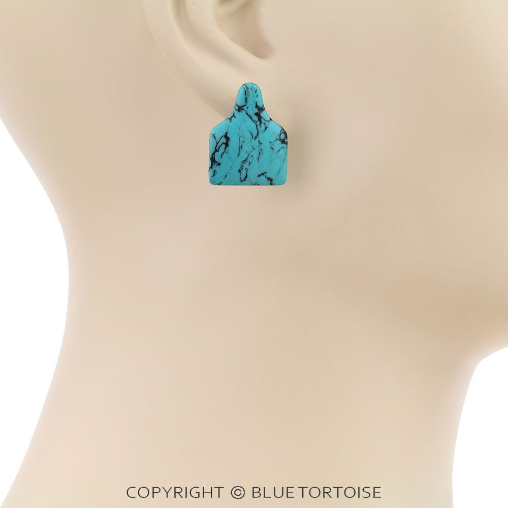 Western Ear Tag Stud Earrings - Image 2