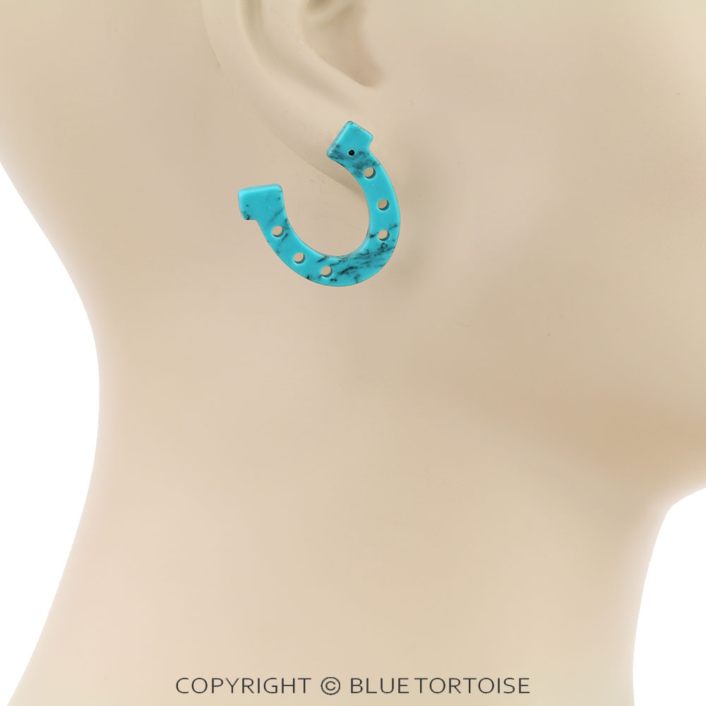 Western Horseshoe Stud Earrings - Image 2