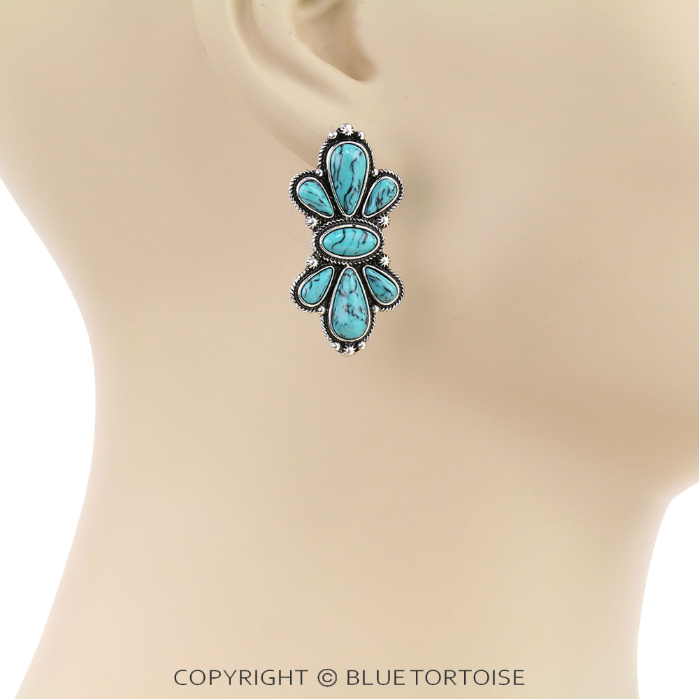 1.5" Western Concho Stud Earrings - Image 2