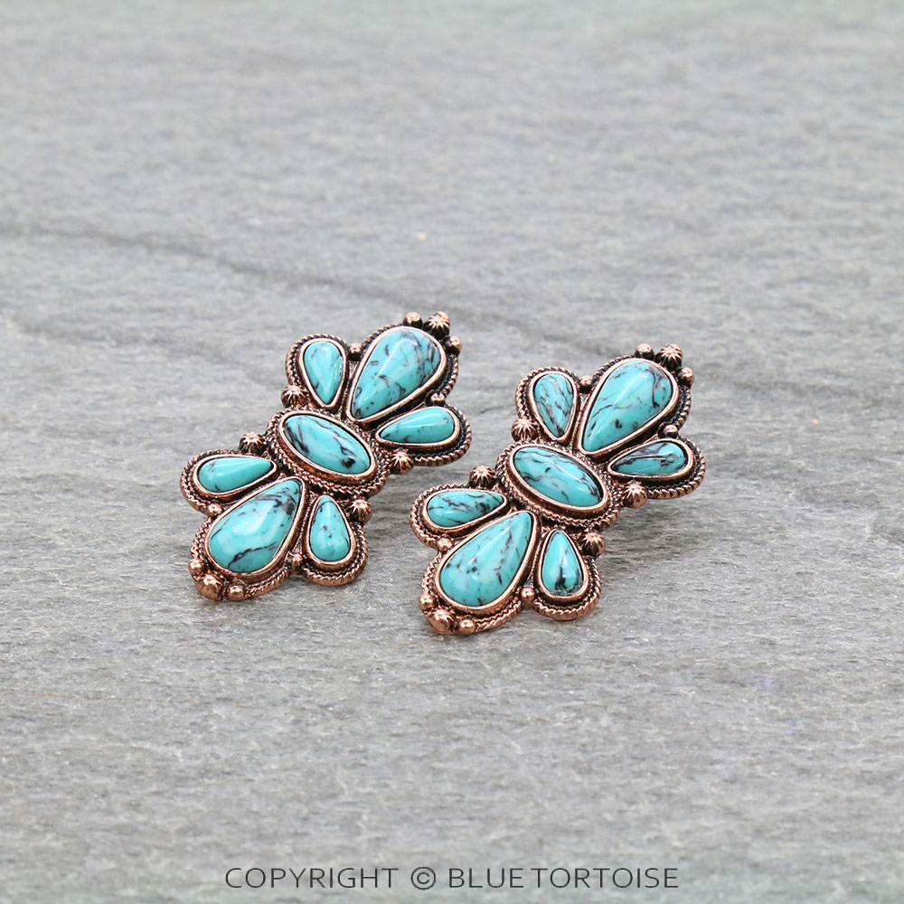 1.5" Western Concho Stud Earrings