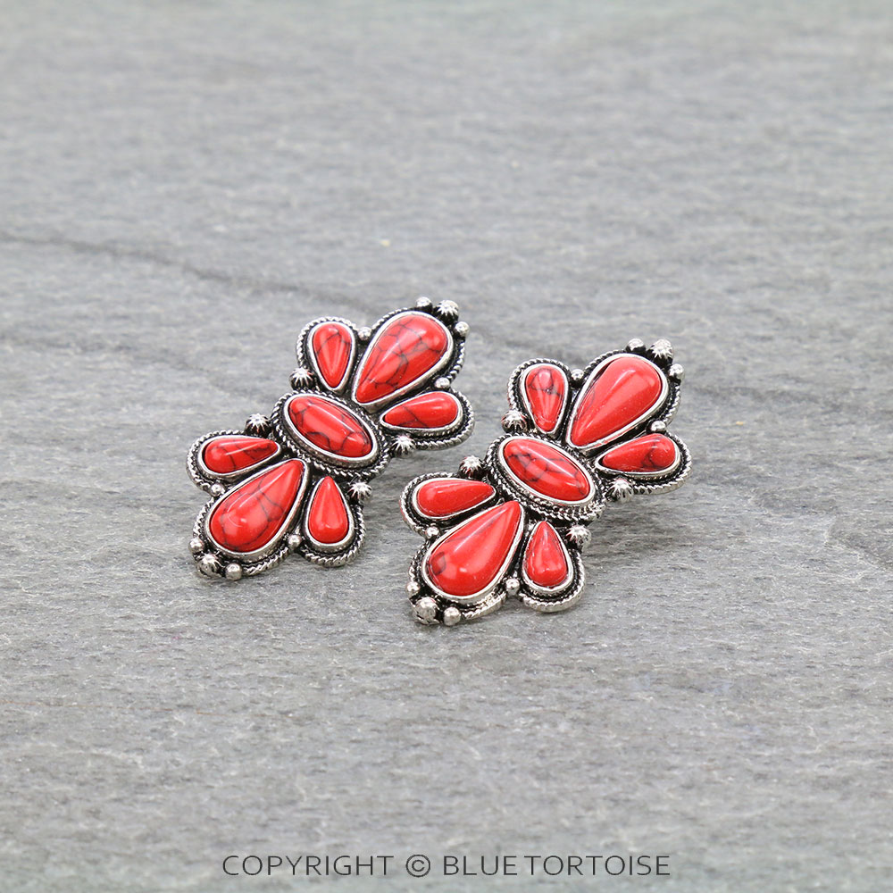1.5" Western Concho Stud Earrings