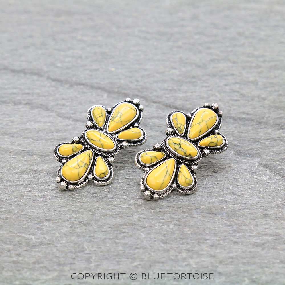 1.5" Western Concho Stud Earrings