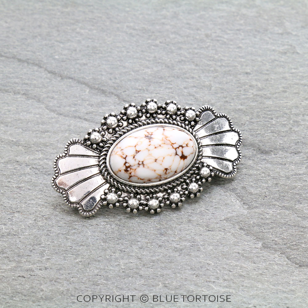 Western Concho Stone Hair Clip Barrette