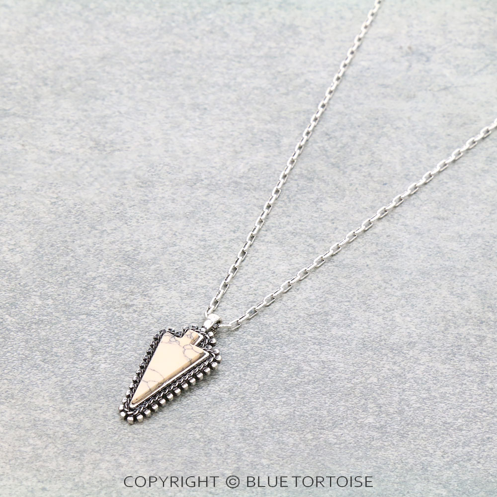 Western Hand Craft Stone Arrowhead Necklace