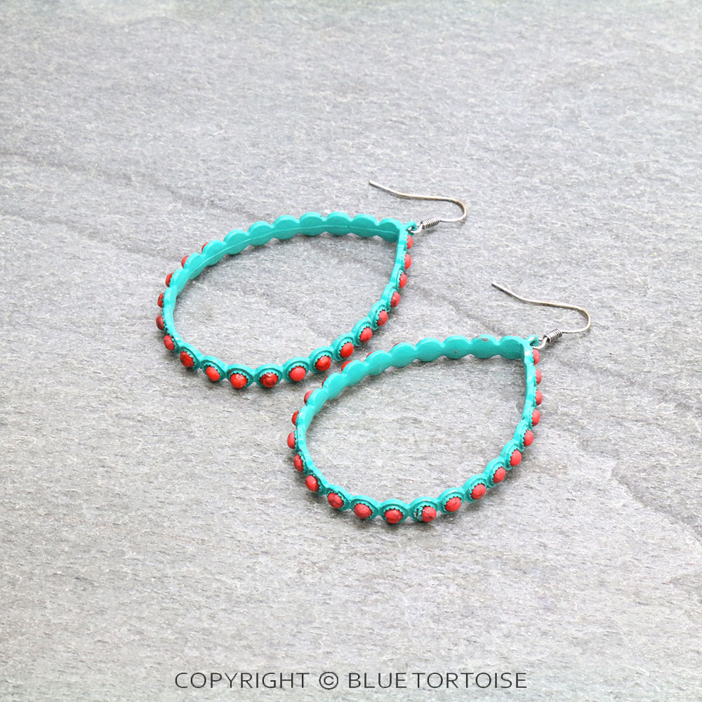 Bead Hoop Dangle Earrings