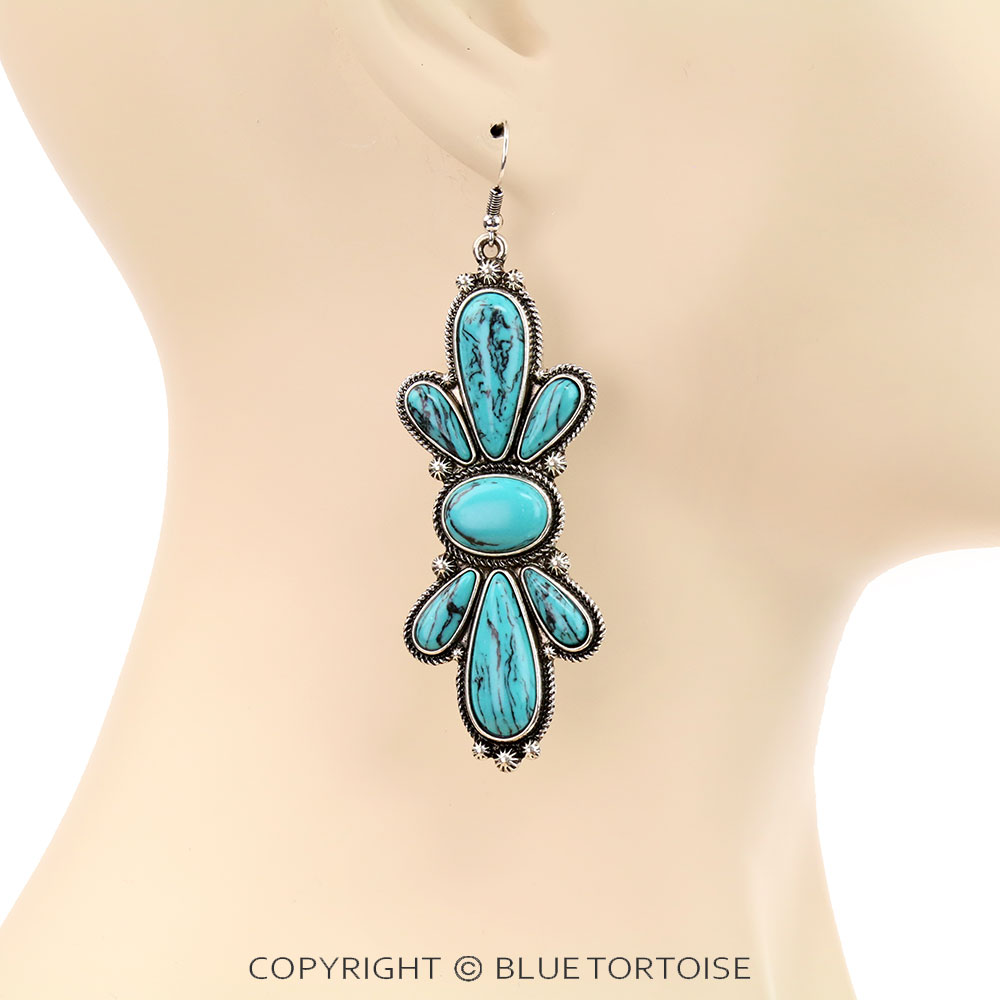 3" Western Concho Dangle Earrings - Image 2