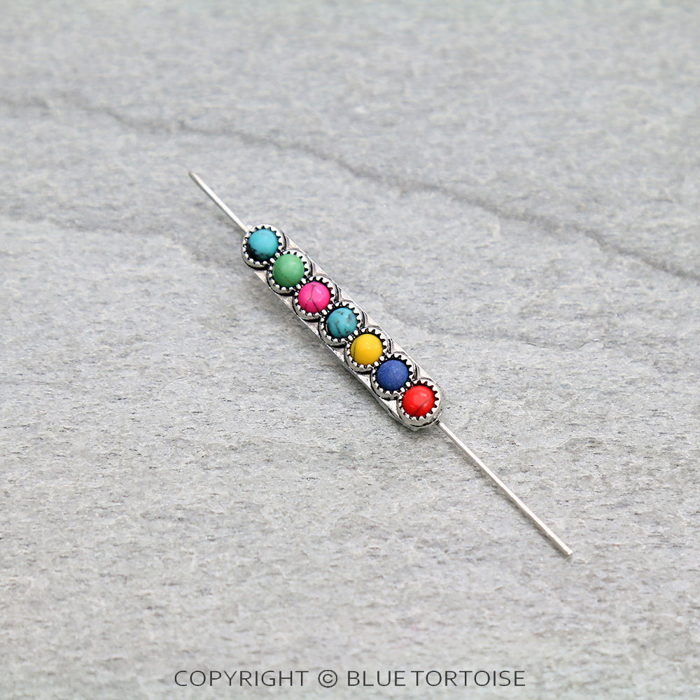 3" Color Stone Ear Pin Earring