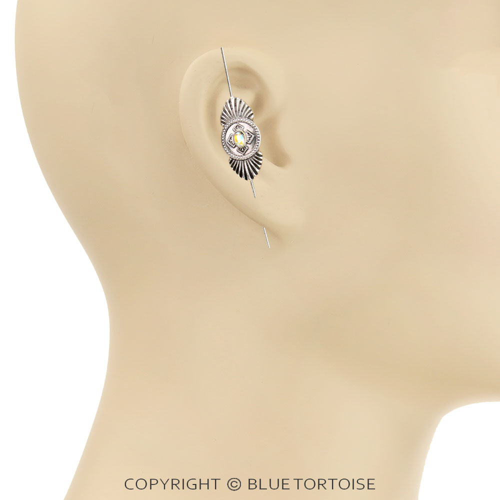 3" Western Squash Blossom Ear Pin Earring - Image 2