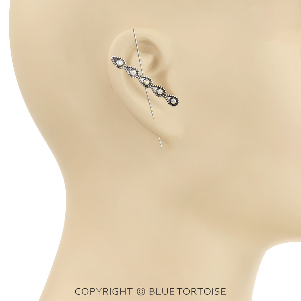 3" Glass Stone Ear Pin Earring - Image 2
