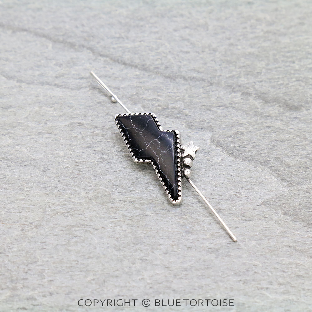 3" Thunder Stone Ear Pin Earring