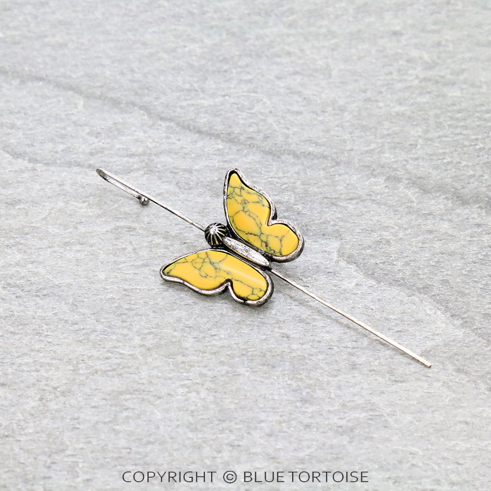 3" Butterfly Stone Ear Pin Earring