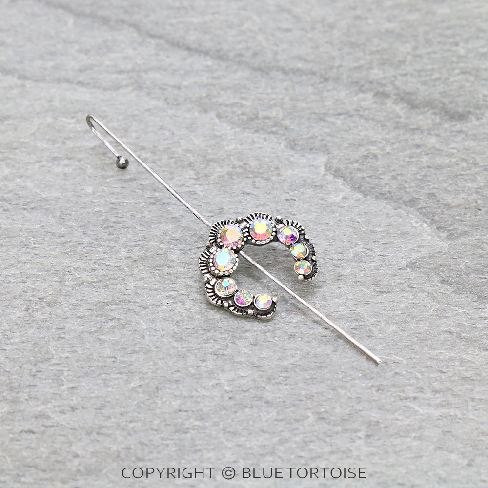 3" Western Squash Blossom Ear Pin Earring