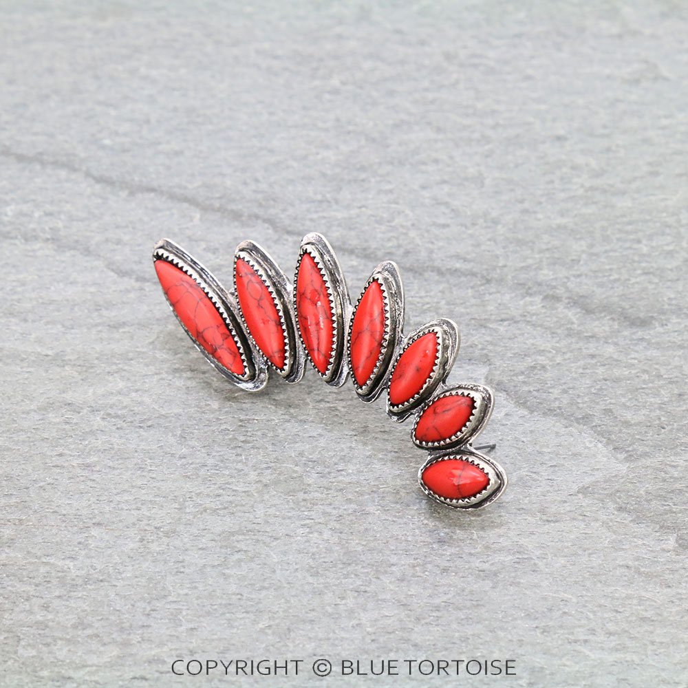 3" Color Stone Ear Cuff Earring