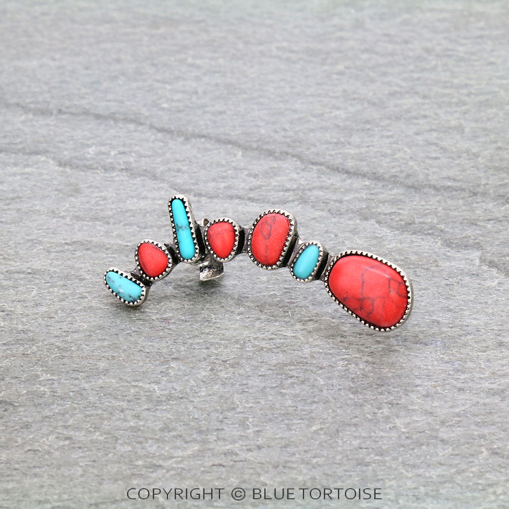 3" Color Stone Ear Cuff Earring
