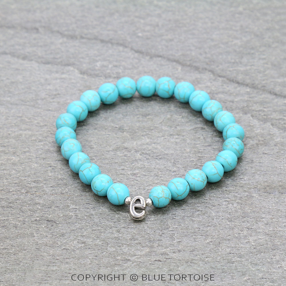 Lowercase "E" Initial Stretch Bracelet