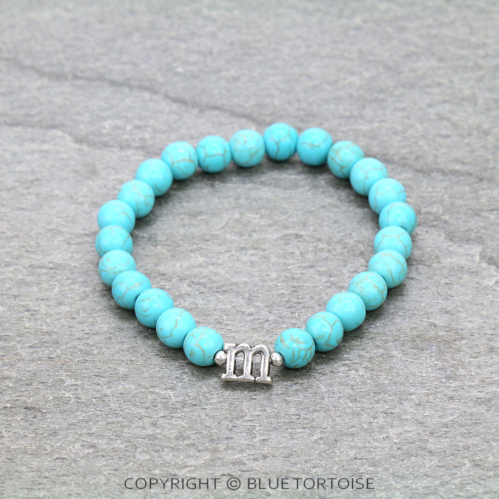 Lowercase "M" Initial Stretch Bracelet