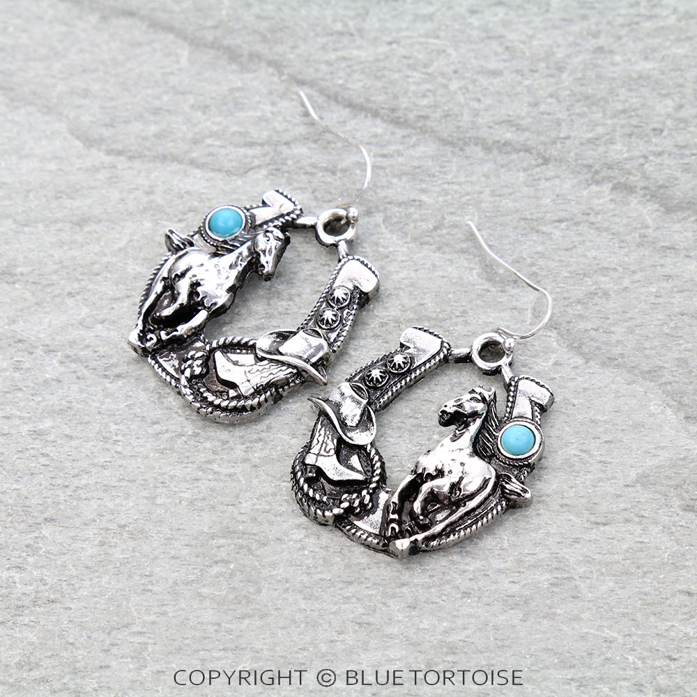 Western Horseshoe Dangle Earrings
