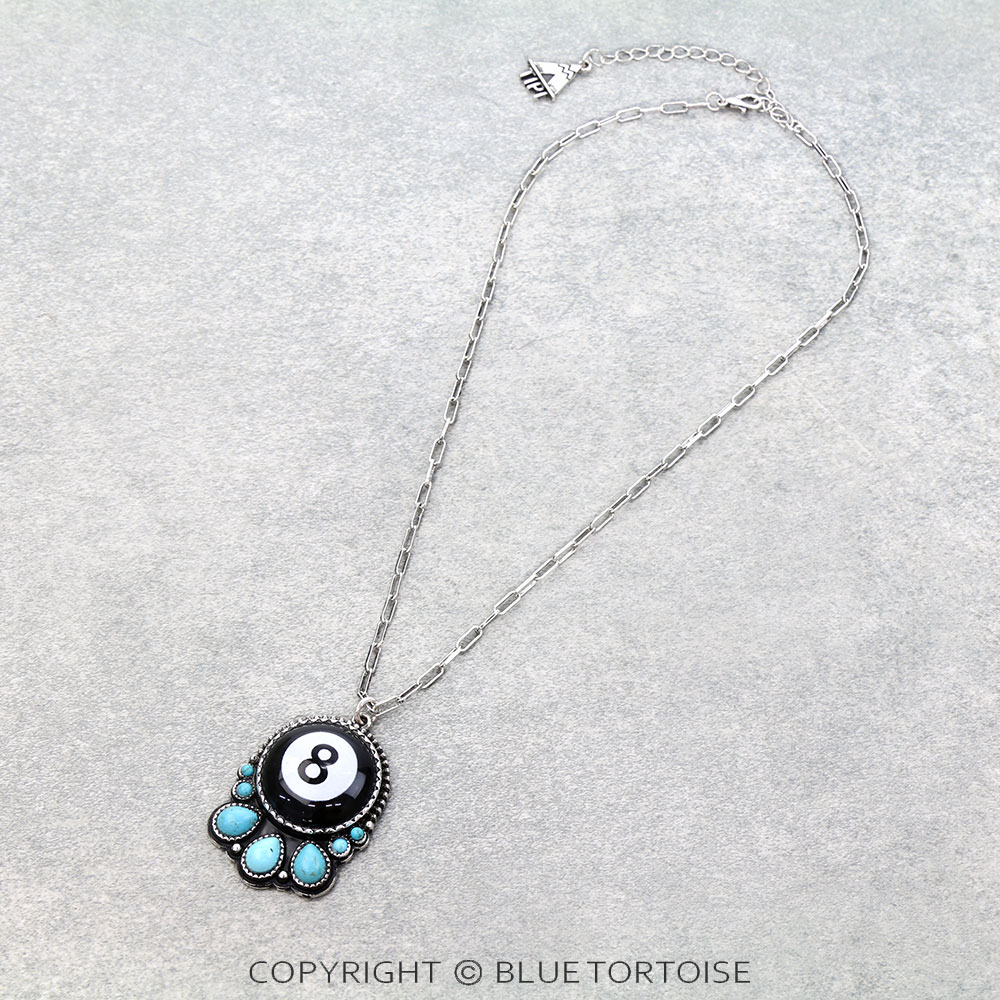 Western 8 Ball Stone Necklace