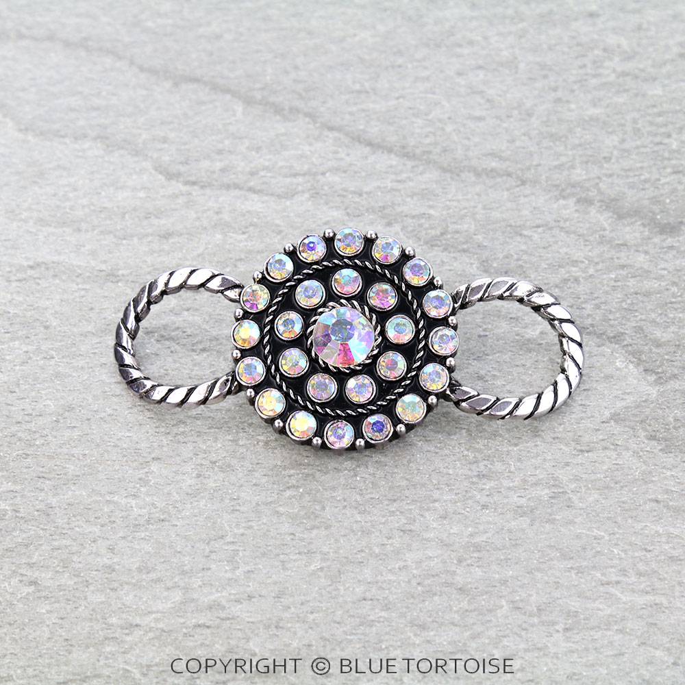 Western Concho Stone Scarf Charm